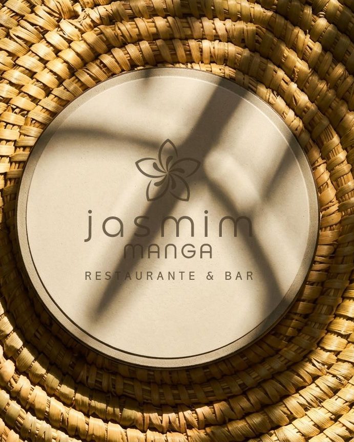 Detalhe de marca do Jasmim Manga, lobby bar do Ohana Beach Park Resort